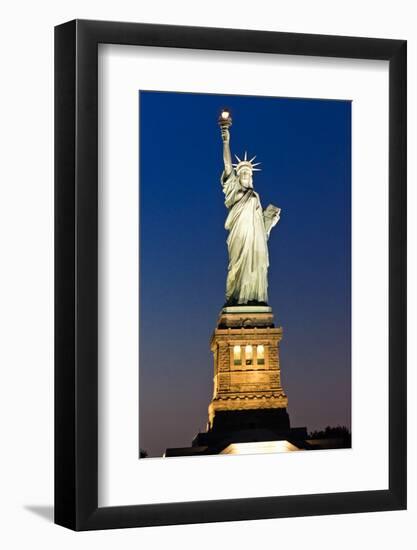 Liberty Island by Night - Statue of Liberty - Manhattan - New York City - United States-Philippe Hugonnard-Framed Photographic Print