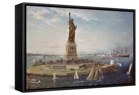 Liberty Island, New York Harbor, 1883-Fred Pansing-Framed Stretched Canvas