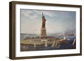 Liberty Island, New York Harbor, 1883-Fred Pansing-Framed Giclee Print