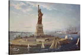 Liberty Island, New York Harbor, 1883-Fred Pansing-Stretched Canvas