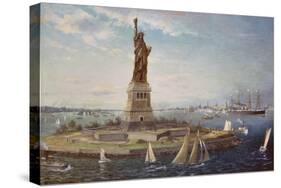 Liberty Island, New York Harbor, 1883-Fred Pansing-Stretched Canvas