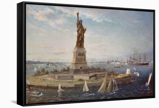 Liberty Island, New York Harbor, 1883-Fred Pansing-Framed Stretched Canvas