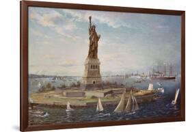 Liberty Island, New York Harbor-Fred Pansing-Framed Giclee Print