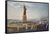 Liberty Island, New York Harbor-Fred Pansing-Framed Stretched Canvas