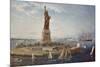 Liberty Island, New York Harbor-Fred Pansing-Mounted Premium Giclee Print