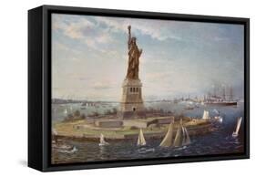 Liberty Island, New York Harbor-Fred Pansing-Framed Stretched Canvas