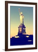 Liberty Island - Statue of Liberty - Sunset - Manhattan - New York City - United States-Philippe Hugonnard-Framed Photographic Print