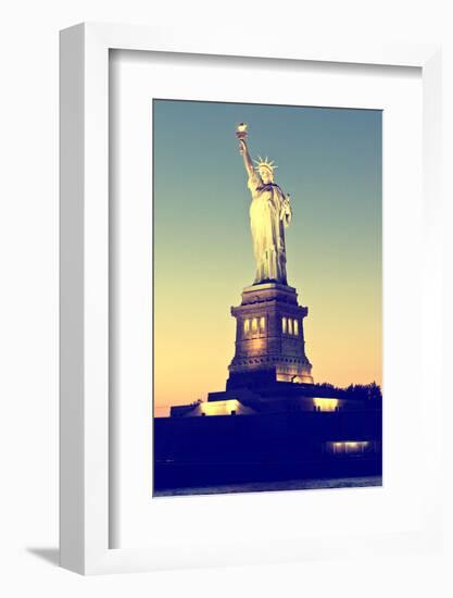 Liberty Island - Statue of Liberty - Sunset - Manhattan - New York City - United States-Philippe Hugonnard-Framed Photographic Print