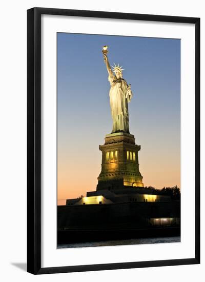 Liberty Island - Statue of Liberty - Sunset - Manhattan - New York City - United States-Philippe Hugonnard-Framed Photographic Print