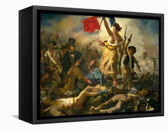 Liberty Leading the People, 1830-Eugene Delacroix-Framed Stretched Canvas