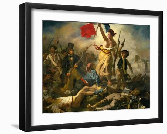 Liberty Leading the People, 1830-Eugene Delacroix-Framed Giclee Print