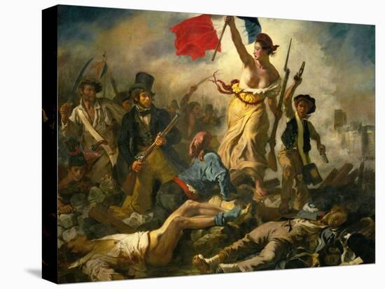 Liberty Leading the People, 1830-Eugene Delacroix-Stretched Canvas