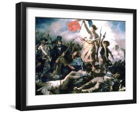 Liberty Leading the People, 1830-Eugene Delacroix-Framed Giclee Print