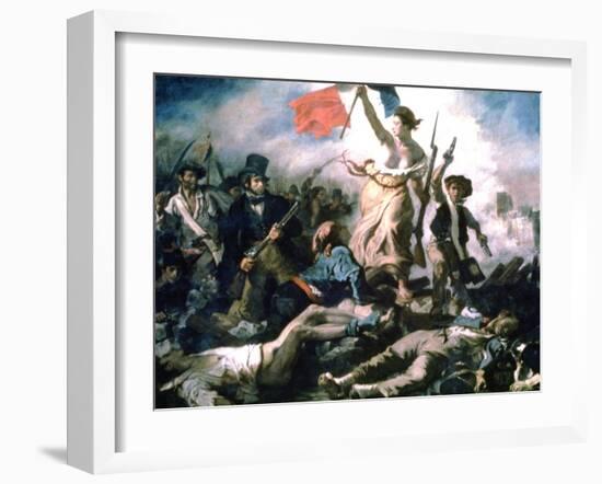 Liberty Leading the People, 1830-Eugene Delacroix-Framed Giclee Print