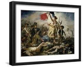 Liberty Leading the People, 1830-Eugene Delacroix-Framed Giclee Print