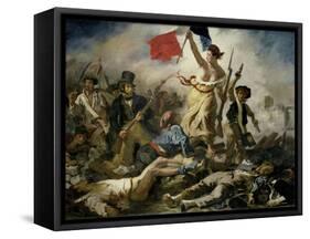 Liberty Leading the People, 1830-Eugene Delacroix-Framed Stretched Canvas