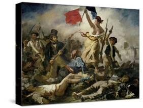 Liberty Leading the People, 1830-Eugene Delacroix-Stretched Canvas