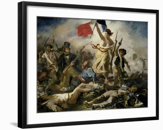 Liberty Leading the People, 1830-Eugene Delacroix-Framed Giclee Print