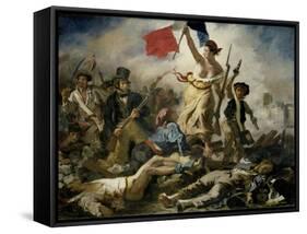 Liberty Leading the People, 1830-Eugene Delacroix-Framed Stretched Canvas