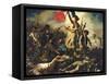Liberty Leading the People, 28 July 1830-Eugene Delacroix-Framed Stretched Canvas