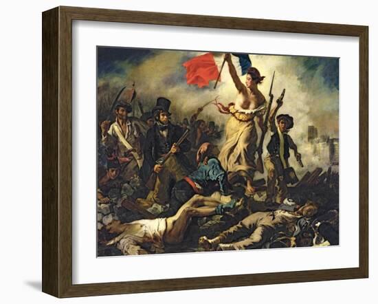 Liberty Leading the People, 28 July 1830-Eugene Delacroix-Framed Giclee Print