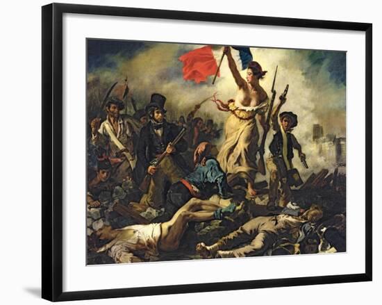 Liberty Leading the People, 28 July 1830-Eugene Delacroix-Framed Giclee Print