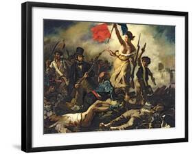 Liberty Leading the People, 28 July 1830-Eugene Delacroix-Framed Giclee Print