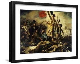 Liberty Leading the People, July 28, 1830-Eugene Delacroix-Framed Art Print