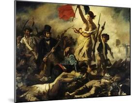 Liberty Leading the People, July 28, 1830-Eugene Delacroix-Mounted Art Print