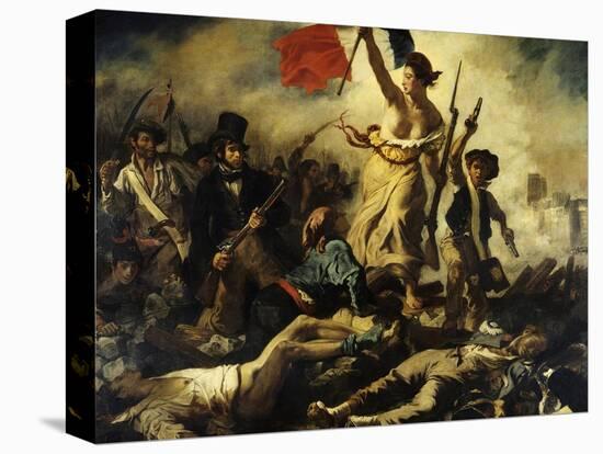 Liberty Leading the People, July 28, 1830-Eugene Delacroix-Stretched Canvas