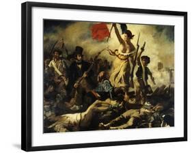 Liberty Leading the People, July 28, 1830-Eugene Delacroix-Framed Art Print