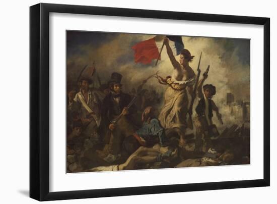 Liberty Leading the People-Eugene Delacroix-Framed Art Print