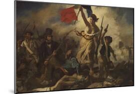 Liberty Leading the People-Eugene Delacroix-Mounted Art Print