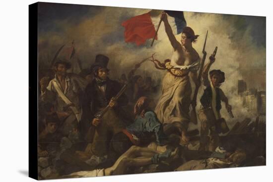 Liberty Leading the People-Eugene Delacroix-Stretched Canvas