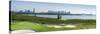 Liberty National Golf Club with Lower Manhattan And Statue of Liberty in the Background-null-Stretched Canvas