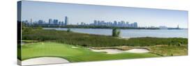 Liberty National Golf Club with Lower Manhattan And Statue of Liberty in the Background-null-Stretched Canvas