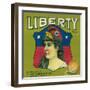 Liberty Orange Label - Escondido,CA-Lantern Press-Framed Art Print