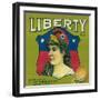 Liberty Orange Label - Escondido,CA-Lantern Press-Framed Art Print