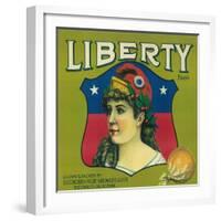 Liberty Orange Label - Escondido,CA-Lantern Press-Framed Art Print