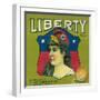 Liberty Orange Label - Escondido,CA-Lantern Press-Framed Art Print