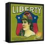 Liberty Orange Label - Escondido,CA-Lantern Press-Framed Stretched Canvas