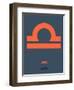 Libra Zodiac Sign Orange-NaxArt-Framed Art Print