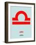 Libra Zodiac Sign Red-NaxArt-Framed Art Print