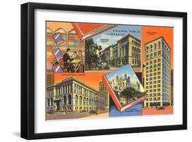 Libraries, Chicago, Illinois-null-Framed Art Print