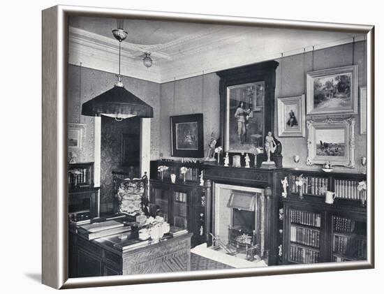 'Library of Captain Harvey, Hampstead', c1903-Frank William Brookman-Framed Photographic Print