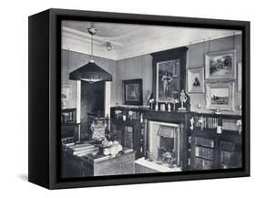 'Library of Captain Harvey, Hampstead', c1903-Frank William Brookman-Framed Stretched Canvas