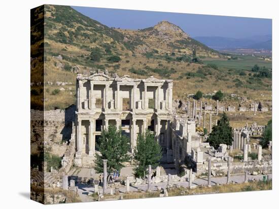 Library of Celsus, Ephesus, Egee Region, Anatolia, Turkey-Bruno Morandi-Stretched Canvas