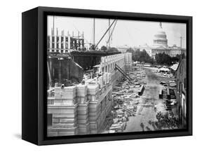 Library of Congress under Construction-null-Framed Stretched Canvas