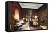 Library of Dunrobin Castle, Golspie, Scotland, United Kingdom-null-Framed Stretched Canvas