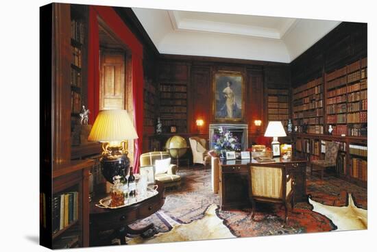 Library of Dunrobin Castle, Golspie, Scotland, United Kingdom-null-Stretched Canvas